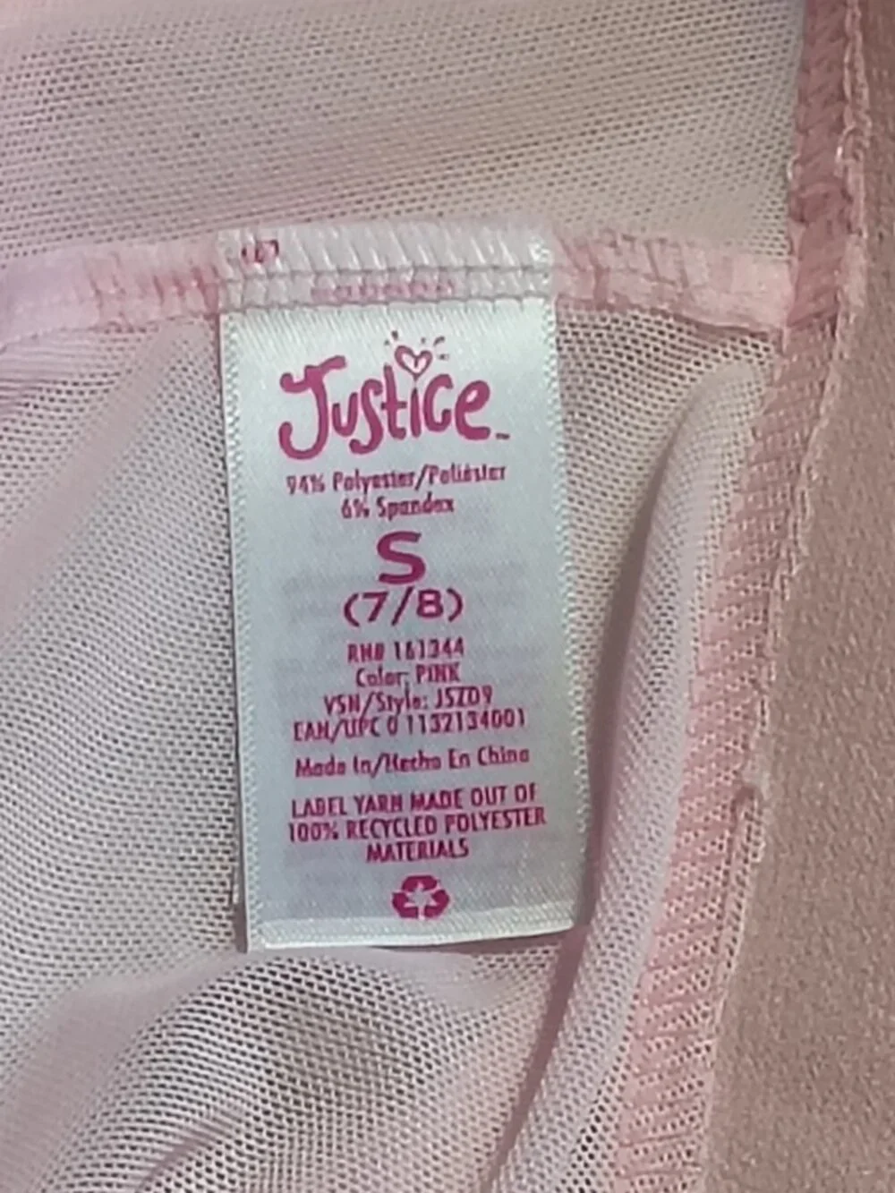 Justice Girls Dance Pink Gold 7 Piece Set, Size S 7/8